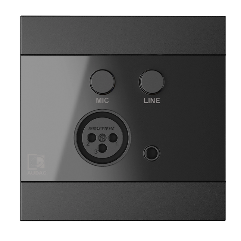 Audac WP205US/B ARES5A Wall panel Microphone And Line Input (Black) - 80 x 80 mm