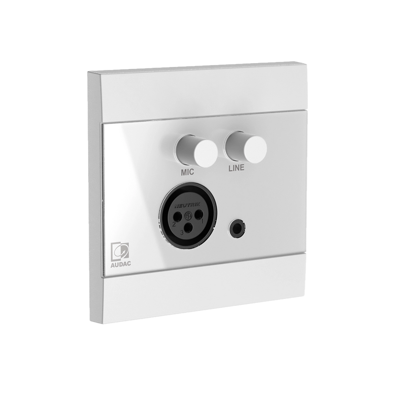 Audac WP205US/W ARES5A Wall panel Microphone And Line Input (White) - 80 x 80 mm