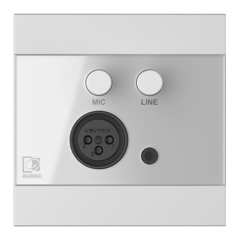 Audac WP205US/W ARES5A Wall panel Microphone And Line Input (White) - 80 x 80 mm