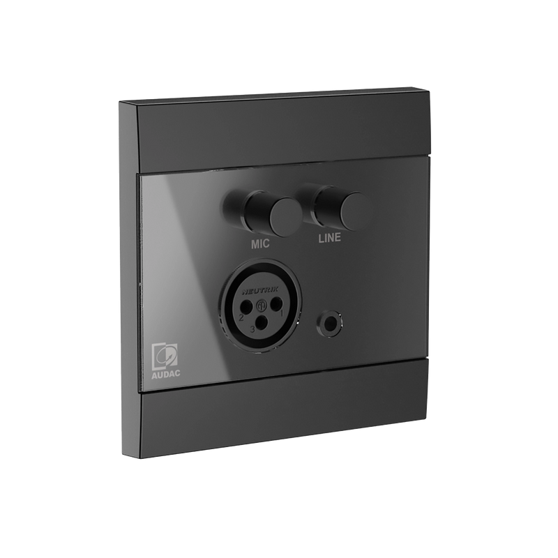 Audac WP210US/B Universal Wall Panel Microphone And Line Input (Black) - 80 x 80mm