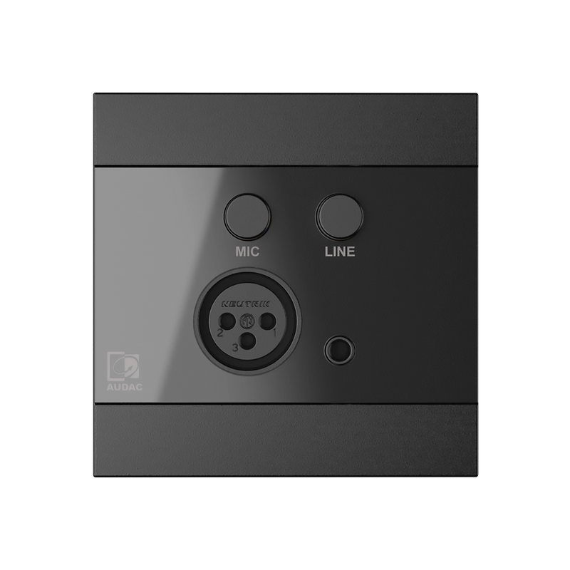 Audac WP210US/B Universal Wall Panel Microphone And Line Input (Black) - 80 x 80mm
