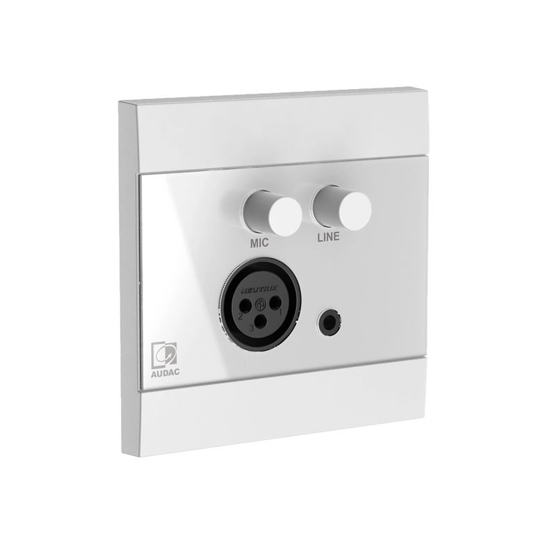 Audac WP210US/W Universal Wall Panel Microphone And Line Input (White) - 80 x 80mm
