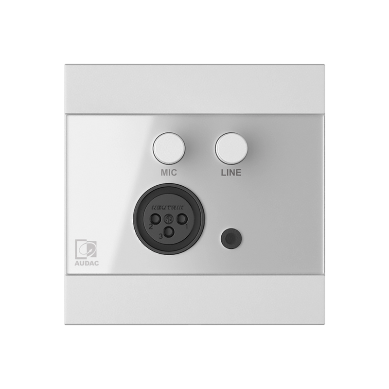 Audac WP210US/W Universal Wall Panel Microphone And Line Input (White) - 80 x 80mm