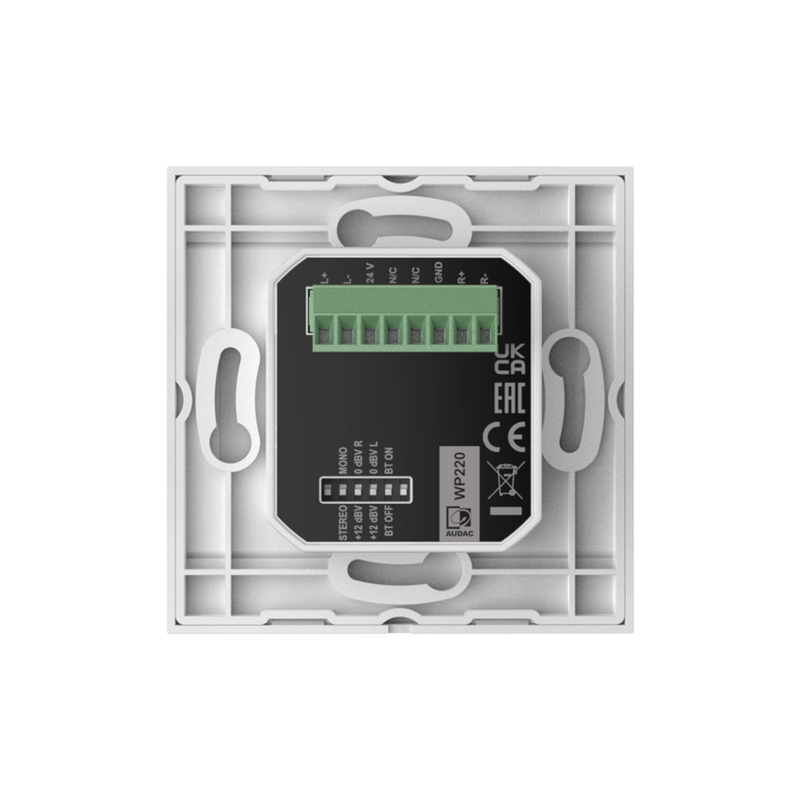 Audac WP220US/W Universal Wall Panel Bluetooth Receiver Input (White) - 80 x 80mm