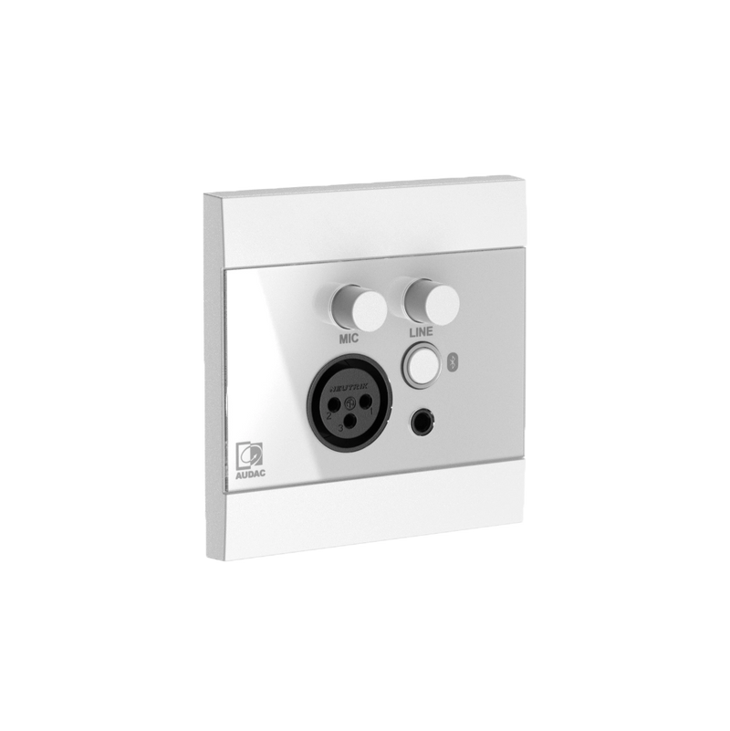 Audac WP225US/W Universal Wall Panel Microphone, Line And Bluetooth Receiver (White) - 80 x 80mm
