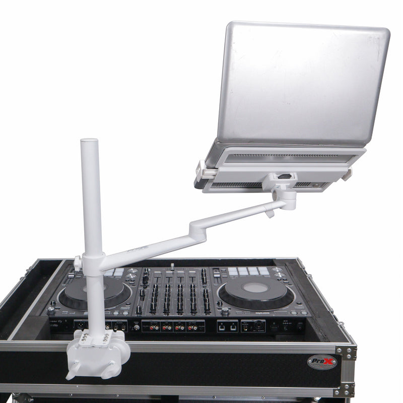 ProX X-FLEXARM WH Adjustable Arm Mount Mount Stand For 12-17" Laptop,VESA 75X75 and 100X100 fit 17-32" Monitor (White)