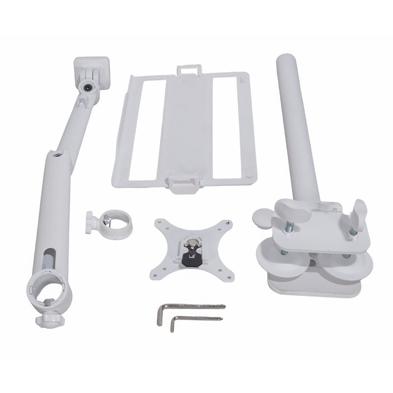 ProX X-FLEXARM WH Adjustable Arm Mount Mount Stand For 12-17" Laptop,VESA 75X75 and 100X100 fit 17-32" Monitor (White)