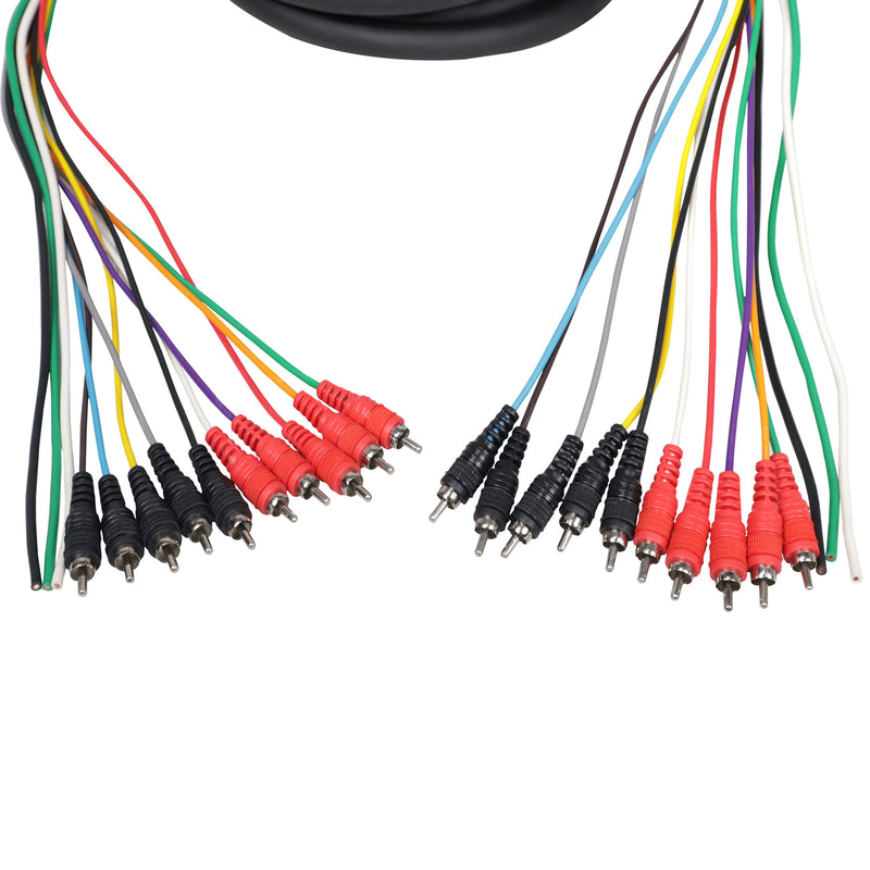 ProX XC-MEDOOZA100 100' ft 10 RCA Channel + 3 Power Cable for Marine and Car Audio Medusa Style Cable