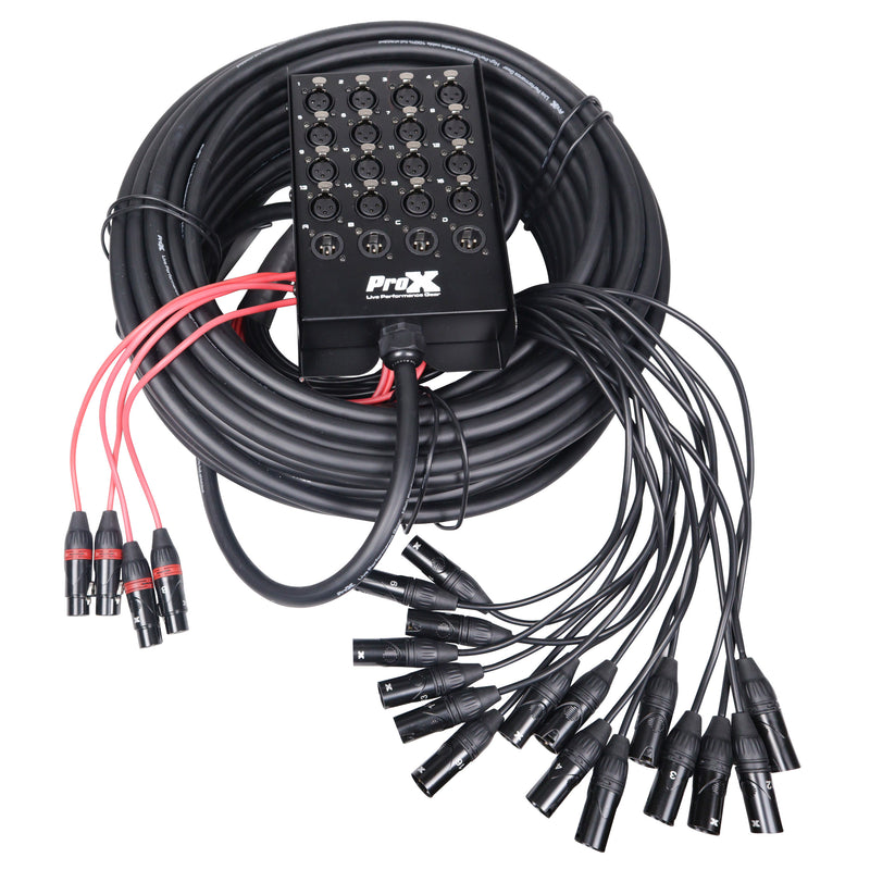 ProX SB164XLR100 100FT 16XLR-F 4XLR-M Snake