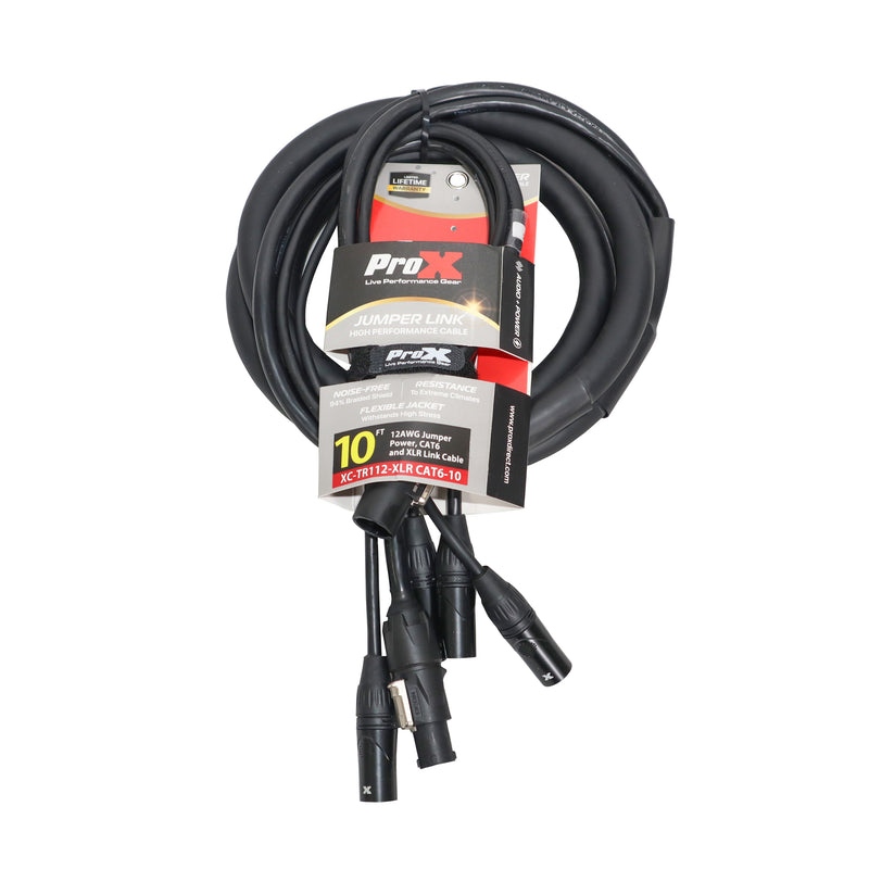 ProX XC-TR112-XLRCAT6-10 Jumper Power, CAT6 And XLR TR1 Jumper Link Cable - 10'