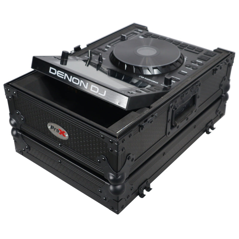 Prox XS-CDBL Large Format CD-Media Player CDJ-3000 Flight Case (Black on Black)