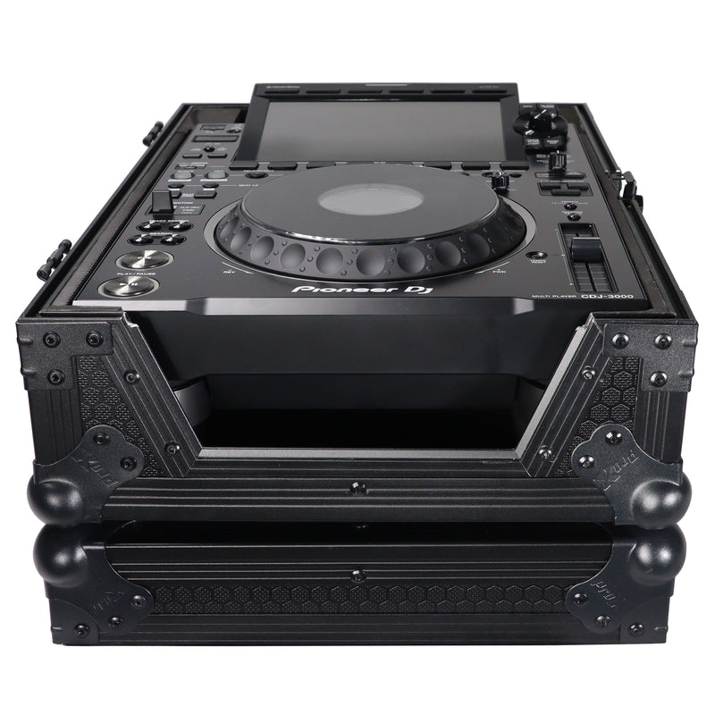 Prox XS-CDBL Large Format CD-Media Player CDJ-3000 Flight Case (Black on Black)
