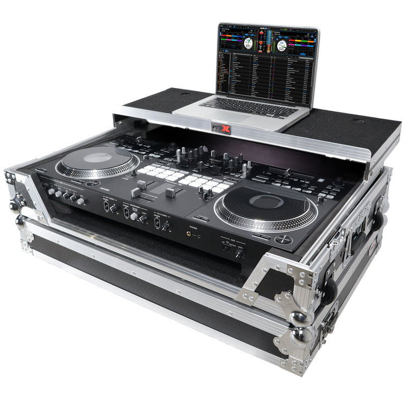 ProX XS-DDJREV7WLT Case for Pioneer DDJ-REV7 DJ Controller with Laptop Shelf Wheels and 1U Rackspace