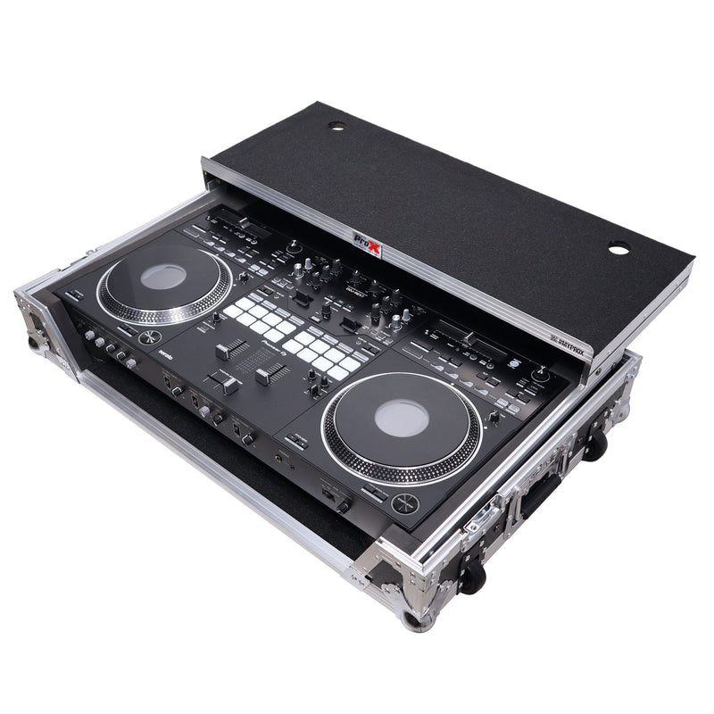 ProX XS-DDJREV7WLT Case for Pioneer DDJ-REV7 DJ Controller with Laptop Shelf Wheels and 1U Rackspace