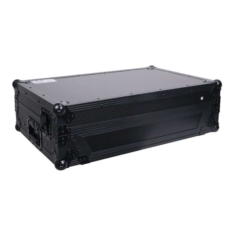 ProX XS-SCLIVE2LTBLLED ATA Flight Style Road Case For Denon SC Live 2 Controller with Laptop Shelf 1U Rack Space RGB LED (Black Finish)