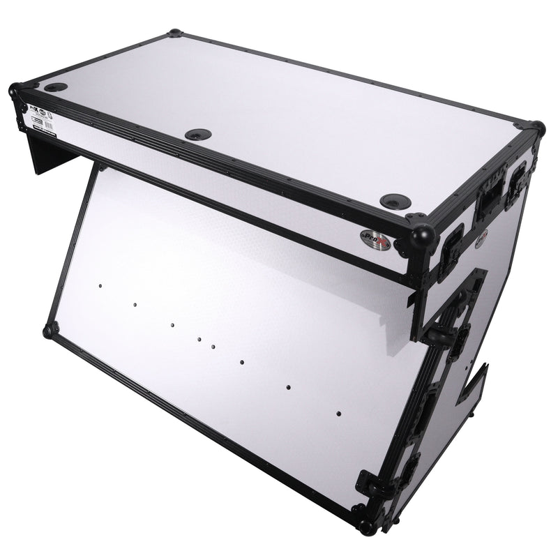 ProX XS-ZTABLE WH MK2 DJ Table Mobile Workstation Flight Case Style with Handles and Wheels