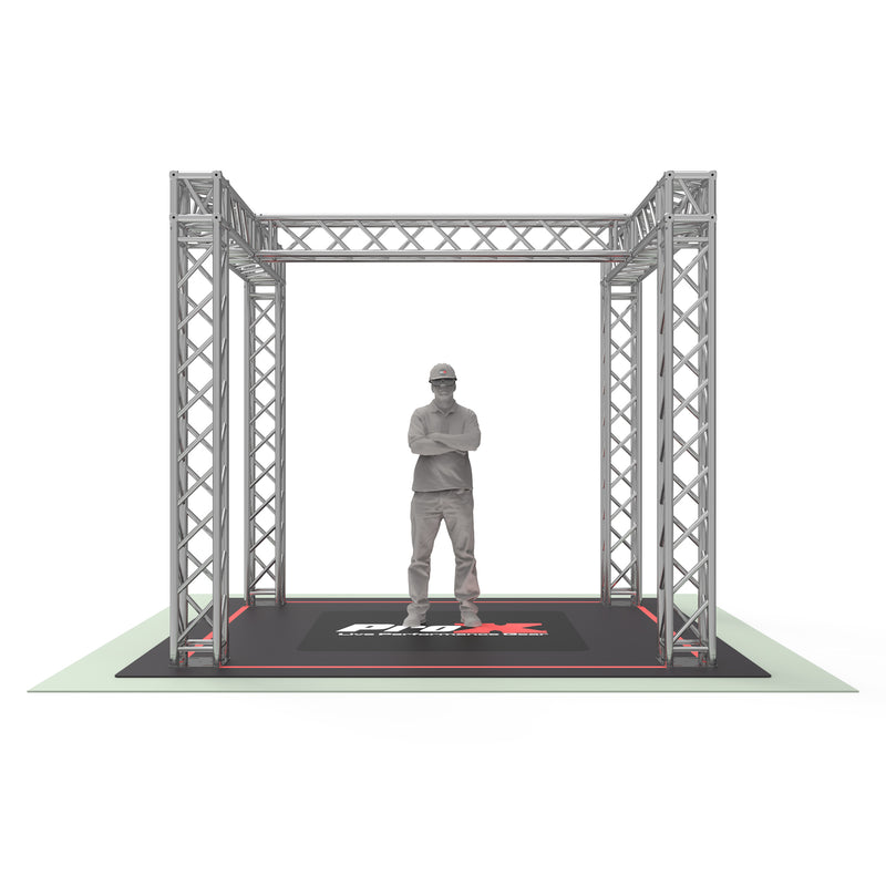 ProX XTP-E1099H Tradeshow Booth - 10.11 W X 9.42 L X 9.20 FT H with H Shape Design in center 2mm Heavy Duty Truss
