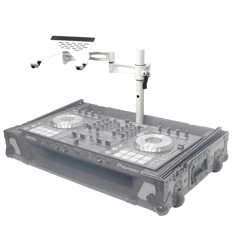 ProX XZF-LTARM PKG WH Articulating Laptop Tray Arm Pole for Control Tower DJ Podium (White)