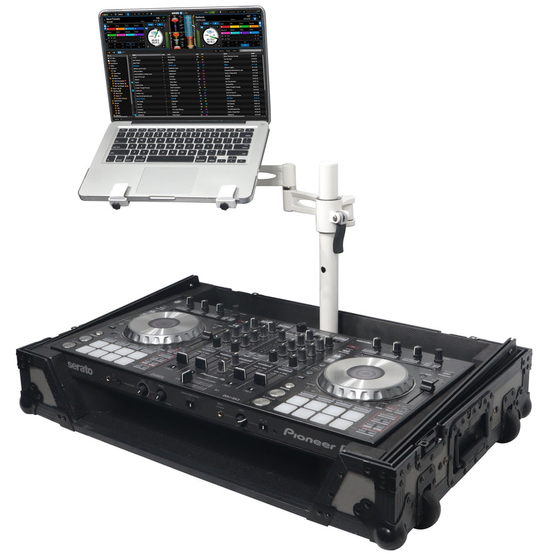 ProX XZF-LTARM PKG WH Articulating Laptop Tray Arm Pole for Control Tower DJ Podium (White)