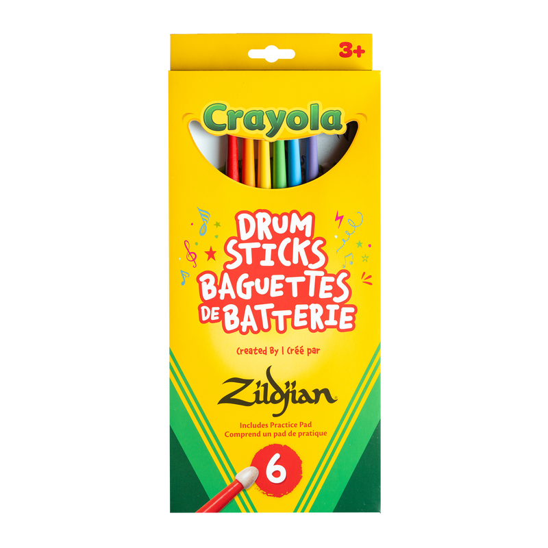 Zildjian x Crayola ZKIDS Kids Drumsticks And Practice Pad - 6 Pack