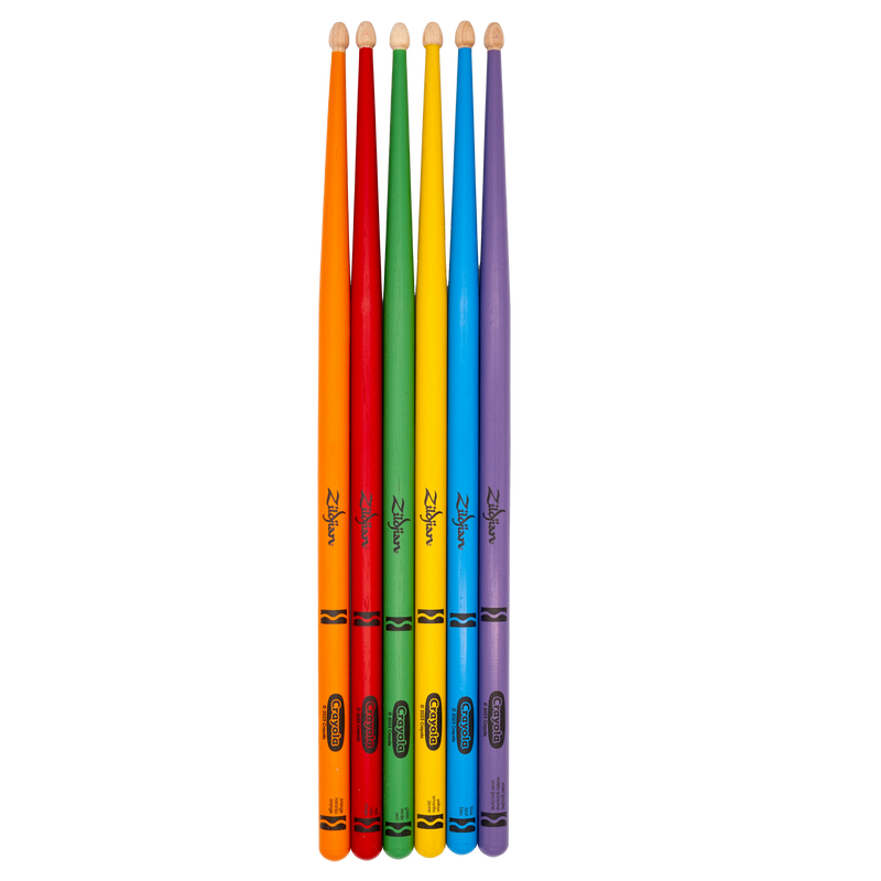 Zildjian x Crayola ZKIDS Kids Drumsticks And Practice Pad - 6 Pack