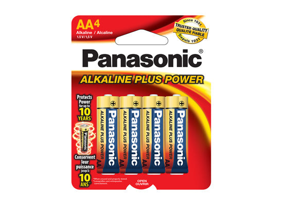 Panasonic AM3PA4B Alkaline Plus AA Batteries - 4 Pack