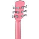 Luna AURORABOREALIS Guitare acoustique 6 cordes taille 3/4 en tilleul - Rose perle