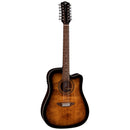 Luna ART VINTAGE 12-String Acoustic/Electric Guitar (Distressed Vintage Brownburst)