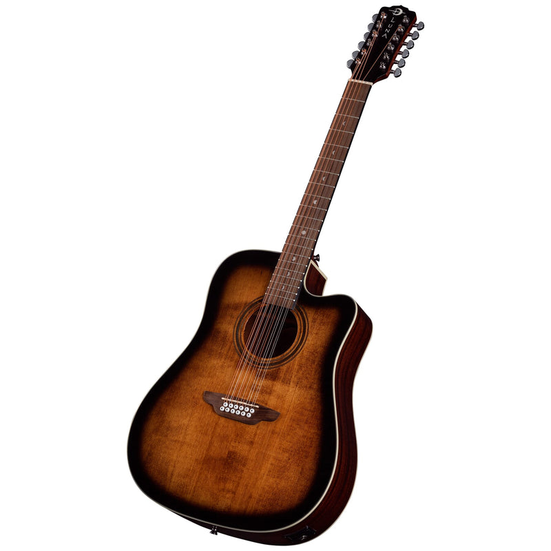 Luna ART VINTAGE 12-String Acoustic/Electric Guitar (Distressed Vintage Brownburst)