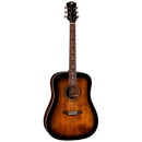Luna ART VINTAGE Dreadnought Solid Top Acoustic Guitar (Distressed Vintage Brownburst)