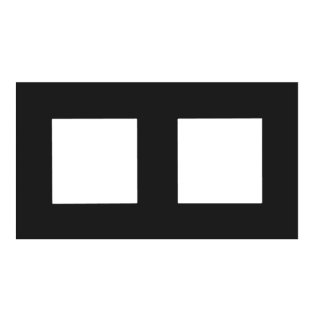 Audac CF45DH/B Double Cover Frame With Hooks (Black) - 45 x 45mm