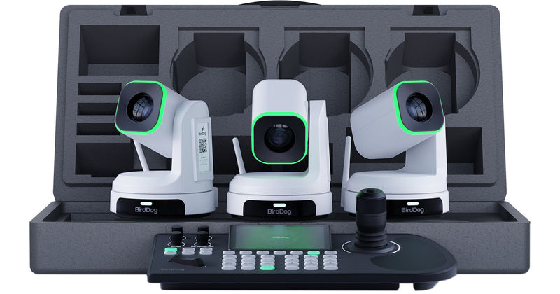 BirdDog X1BUNDLE-W 3 x X1 PTZ Cameras And KBD PTZ Controller Bundle (White)