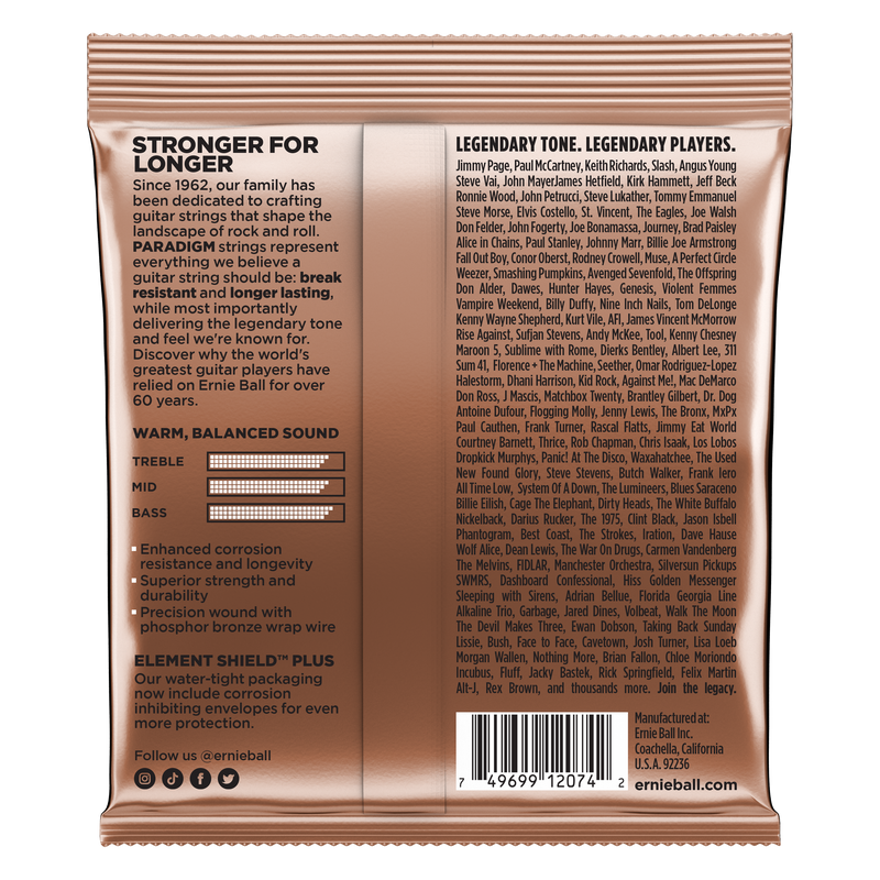 Ernie Ball 2074EB Paradigm Acoustic Strings - Phosphor Bronze Medium 13-56