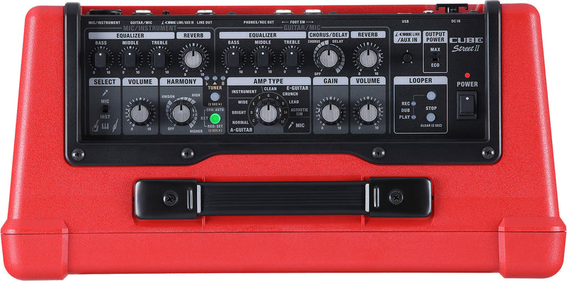 Boss CUBE STREET II Battery-Powered Stereo Amplifier (Red)