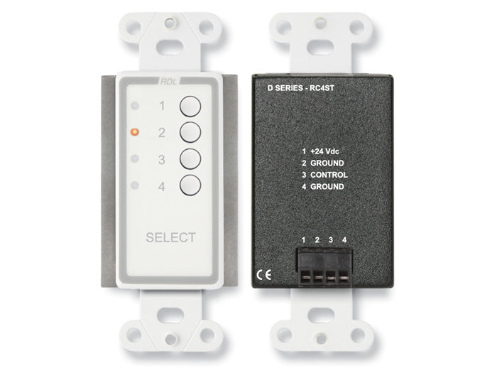 RDL D-RC4ST 4 Channel Remote Control Wall Plate for ST-SX4