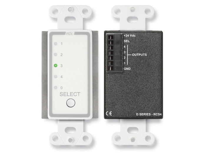 RDL D-RCS4 Remote Channel Selector Wall Plate
