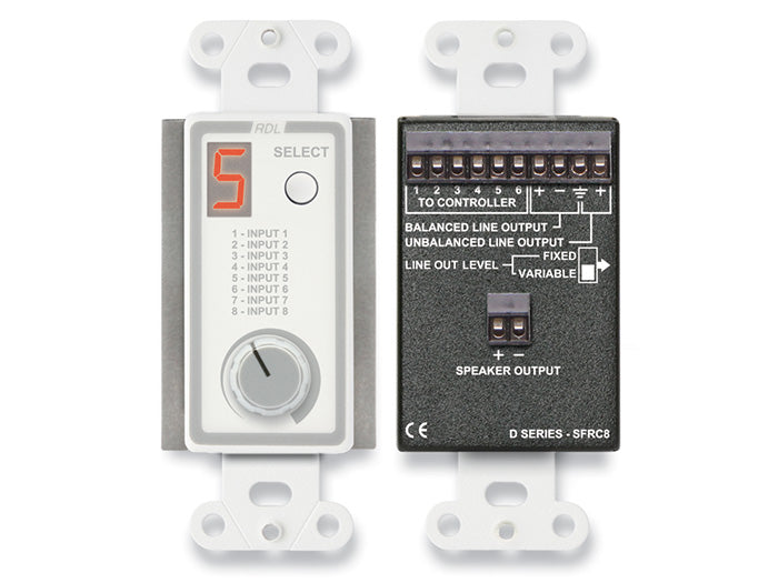 RDL D-SFRC8 Room Control Station for SourceFlex Audio Systems