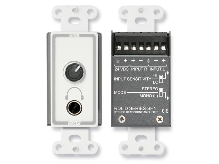 RDL D-SH1 Stereo Headphone Amplifier Wall Plate