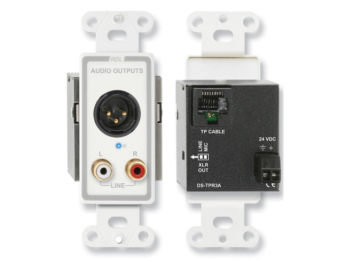 RDL D-TPR3A XLR and Stereo RCA Output Wall Plate
