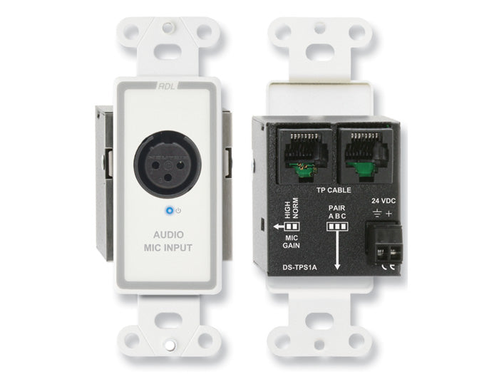 RDL D-TPS1A XLR Microphone Input with Phantom Wall Plate
