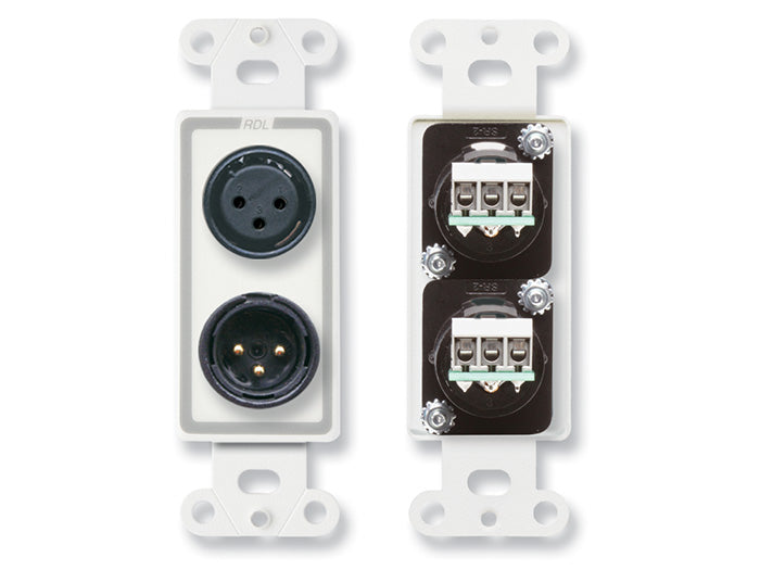 RDL D-XLR2 XLR 3 Pin Male and Female on Wall Plate