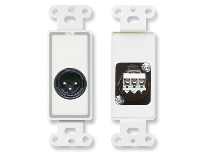 RDL D-XLR3M Male XLR 3 Pin Jack Wall Plate