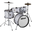 DDrum D1 JUNIOR 5 Piece Complete Drum Set With Cymbals (Solid White)