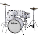 DDrum D1 JUNIOR 5 Piece Complete Drum Set With Cymbals (Solid White)