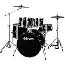 DDrum D2 5-Piece Complete Drum Set With Cymbals (Midnight Black)