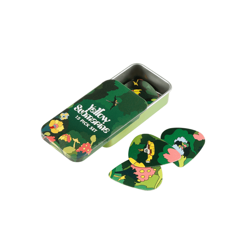 D'addario 1CWH4-11B2 Yellow Submarine 55th Anniversary Guitar Pick Medium Gauge 15-Pack Thin (Pepperland Woods)
