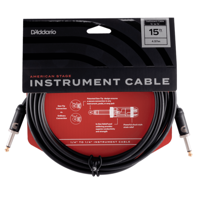 D'Addario PW-AMSG-15 American Stage Instrument Cable - 15'