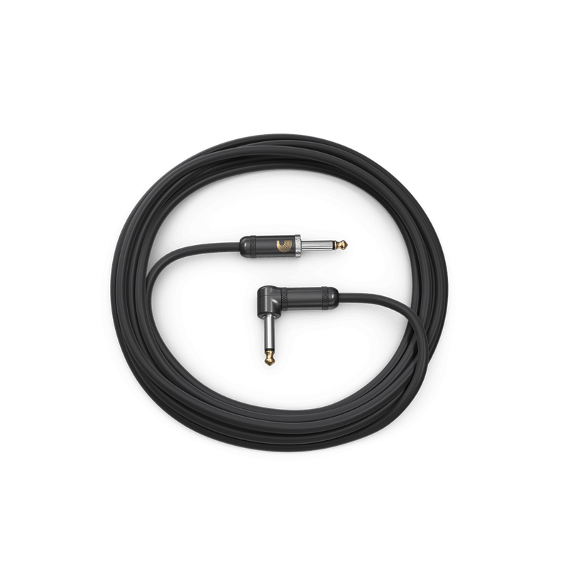 D'Addario PW-AMSGRA-10 American Stage Instrument Cable (Straight To Right Angle) - 10'
