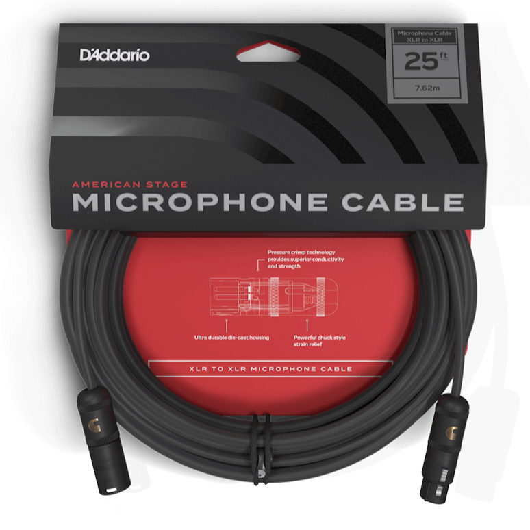 D'Addario PW-AMSM-25 American Stage XLR Microphone/Powered Speaker Cable - 25'