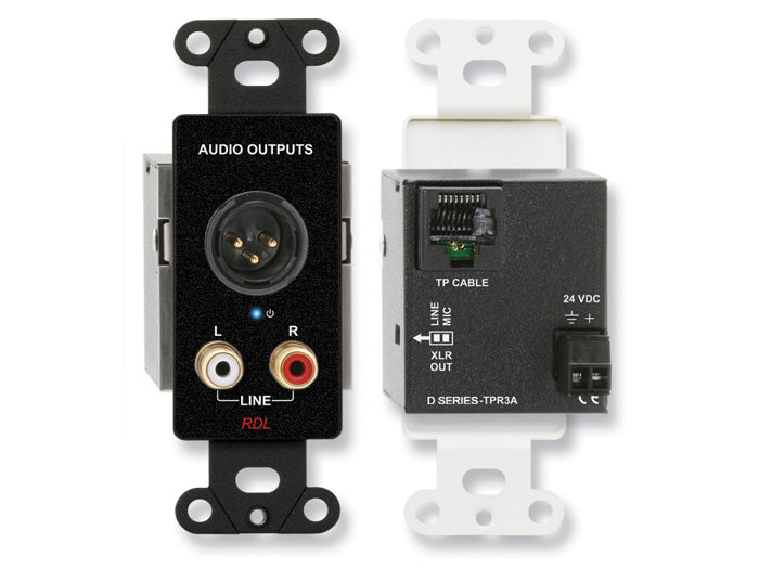 RDL DB-TPR3A Active Three Pair Receiver XLR and Stereo RCA Outputs